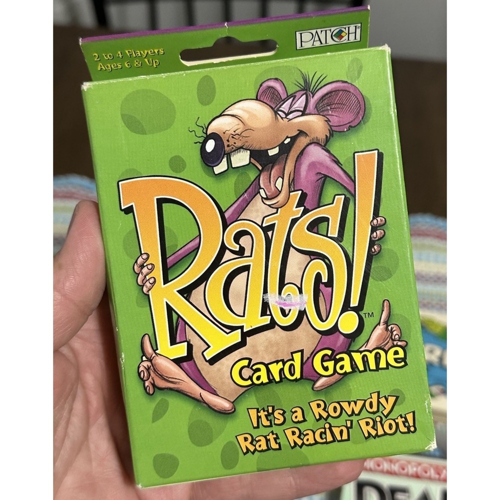 Rats! Card Game Rowdy Rat Racin Riot Vtg 2000 Patch Complete Great Condition